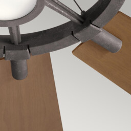 Gentry 165cm 9 Blade Ceiling Fan with Dimmable 3000K LED Light, Weathered Zinc, Remote Control - thumbnail 5