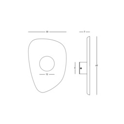 Zephira Flush Wall Lamp Black-Grey LED 3000K - thumbnail 5