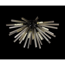 Hornby 8 Light E27, Semi Flush Matt Black, Smoke Glass - thumbnail 3