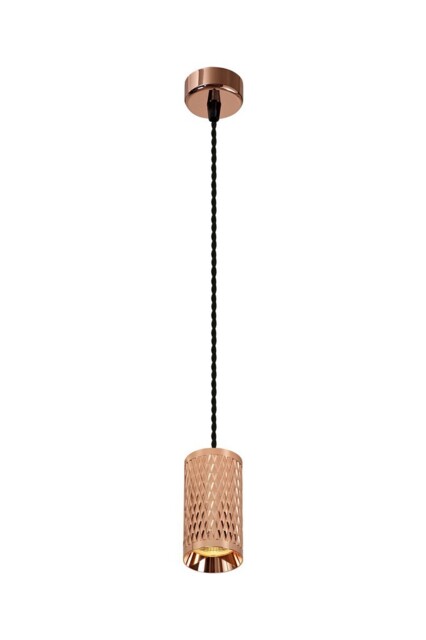 Madrid 1 Light 30cm Ceiling Pendant Light GU10, Rose Gold, Sand Black - image 1