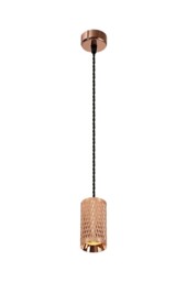 Madrid 1 Light 30cm Ceiling Pendant Light GU10, Rose Gold, Sand Black - thumbnail 1