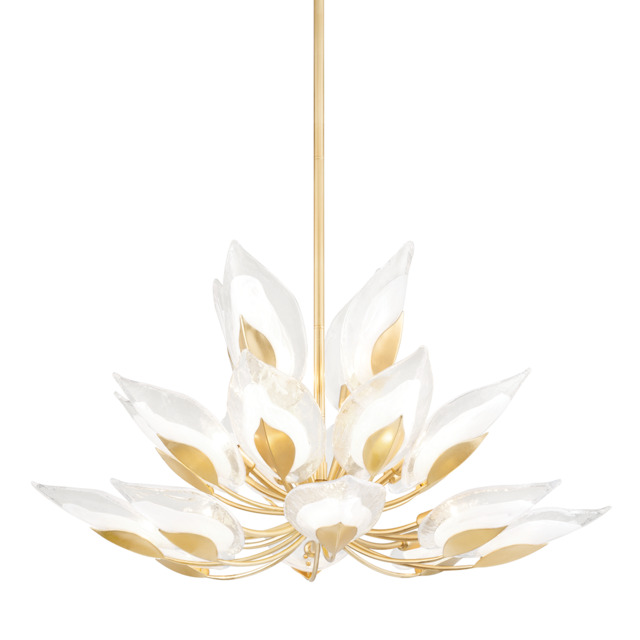 Blossom 20 Light Chandelier Gold Leaf