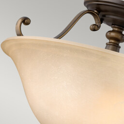 Dunhill 2 Light Semi Flush Ceiling Light Royal Bronze, E27 - thumbnail 3