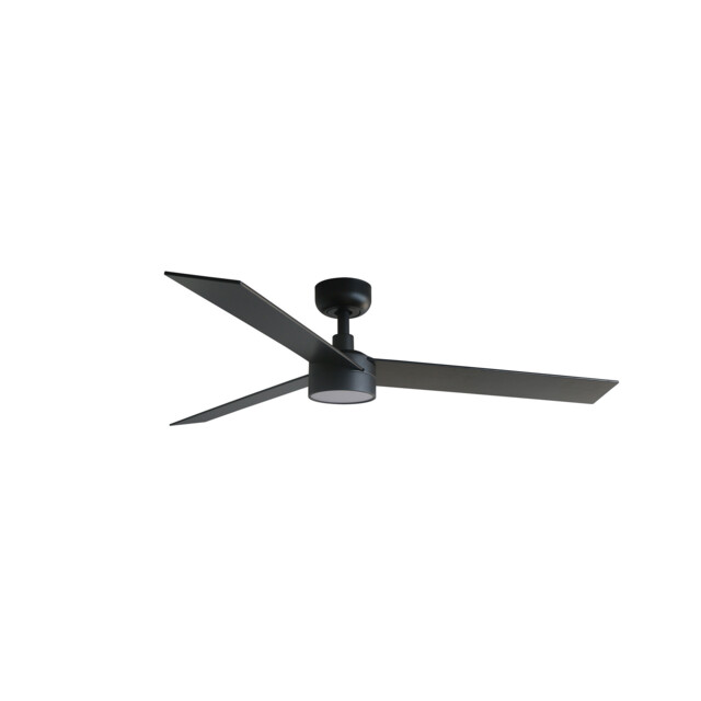 Rudder 132cm LED Ceiling Fan Matt Black, Walnut Blade, 3 Blade Reversible - image 1