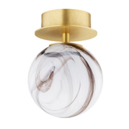 Fabio Wall Lamp White-Brown (Marble Colour), Brushed Brass IP44 - thumbnail 2