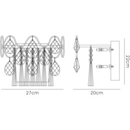 Kenzie Wall Lamp Switched 3 Light G4 Polished Chrome/Crystal, NOT LED/CFL Compatible - thumbnail 3