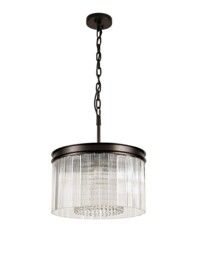 Sennett Small Cylindrical Ceiling Pendant, 5 Light E14, Brown Oxide - thumbnail 5