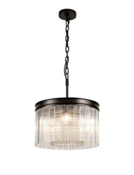 Sennett Small Cylindrical Ceiling Pendant, 5 Light E14, Brown Oxide - thumbnail 3