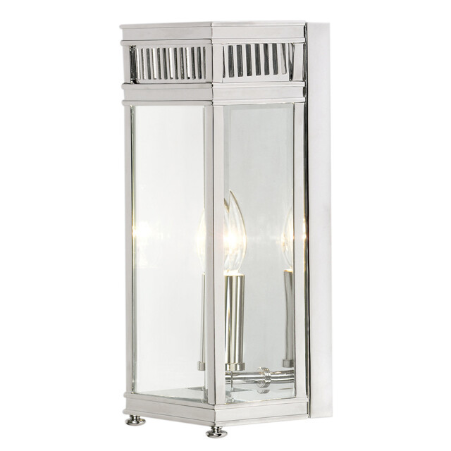Holborn 1 Light Outdoor Small Wall Half Lantern Light Polished Chrome IP44, E14 - image 1