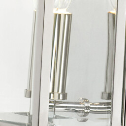 Holborn 1 Light Outdoor Small Wall Half Lantern Light Polished Chrome IP44, E14 - thumbnail 3