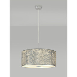 Baymont Polished Chrome 5 Light E27 Single Pendant With 60cm x 22cm Silver Leaf Shade - thumbnail 2