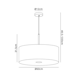 Baymont Polished Chrome 5 Light E27 Single Pendant With 60cm x 22cm Silver Leaf Shade - thumbnail 3