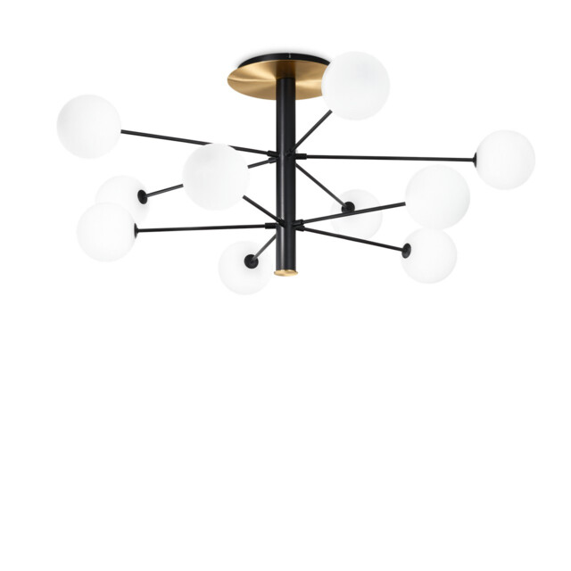 Cosmopolitan 10 Arm Multi Arm Semi Flush Ceiling Light Black