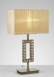 Florence Rectangle Table Lamp with Cream Shade 1 Light Antique Brass, Crystal - thumbnail 5