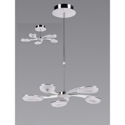 Juno Telescopic 5 Light 30W LED 3000K, 2700lm, Satin Aluminium/Frosted Acrylic/Polished Chrome - thumbnail 2