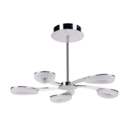 Juno Telescopic 5 Light 30W LED 3000K, 2700lm, Satin Aluminium/Frosted Acrylic/Polished Chrome - thumbnail 3