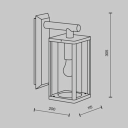 Cell Hanging Outdoor Wall Lantern Graphite IP65 1xE27 - thumbnail 3