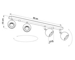 Oculare 4 Light Spotlight Bar White, GU10 - thumbnail 3