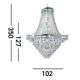 Versailles 19 Light Chandelier Chrome Finish, E14 - thumbnail 3
