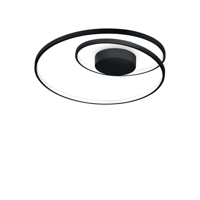 Oz LED Decorative Swirl Integrated LED Semi Flush Light Black, 3000K - image 1