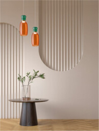 Pluma Slim Pendant Ceiling Light Glossy Orange, Gold LED 5W 450lm 3000K - thumbnail 2