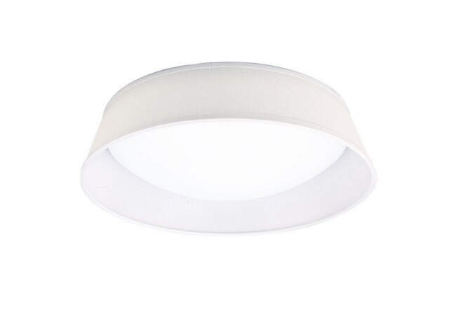Nordica Flush Ceiling LED Cylindrical 45cm Off White 3000K, 2100lm, White Acrylic with Ivory White Shade - image 1