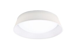 Nordica Flush Ceiling LED Cylindrical 45cm Off White 3000K, 2100lm, White Acrylic with Ivory White Shade