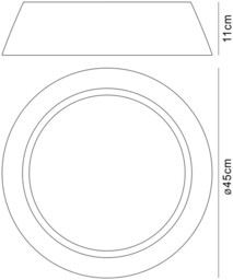 Nordica Flush Ceiling LED Cylindrical 45cm Off White 3000K, 2100lm, White Acrylic with Ivory White Shade - thumbnail 2