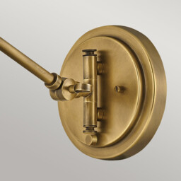 Hinkley Arti Dome Wall Lamp Contemporary Heritage Brass, Natural Rattan Shade 1x E27 - thumbnail 5
