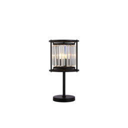 Guilford Table Lamp, E27, Satin Black, Clear - thumbnail 1
