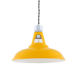 Vienna Industrial Dome Pendant, Chrome, Yellow - thumbnail 1