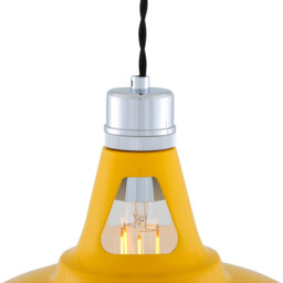 Vienna Industrial Dome Pendant, Chrome, Yellow - thumbnail 3