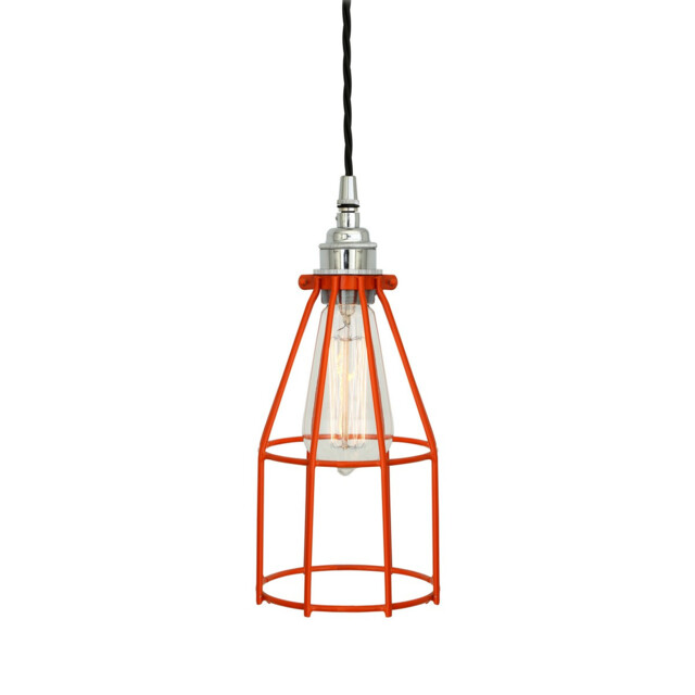 Raze Cage Pendant, Chrome, Orange