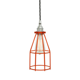 Raze Cage Pendant, Chrome, Orange