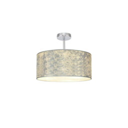 Baymont Polished Chrome E27 Semi Flush Fixture With 40cm x 18cm Silver Leaf Shade