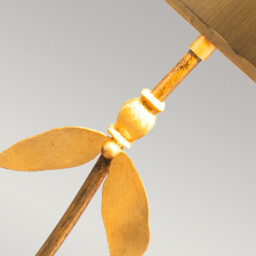 Red Bell 1 Light Table Lamp Gold Leaf Floral Leaves Design, E27 - thumbnail 3