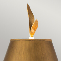 Red Bell 1 Light Table Lamp Gold Leaf Floral Leaves Design, E27 - thumbnail 2