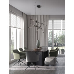 Raccio Integrated LED Pendant Ceiling Light Black Metal LED 109W 6868Lm 3000K - thumbnail 2