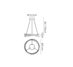 Infinity Ceiling Pendant 42W LED 2800K, 3400lm, Brown Oxide, White Acrylic - thumbnail 2