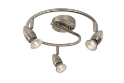 Caro-Led Modern Ceiling Spotlight - Ø 31cm - LED - GU10 - 3x5W 2700K - Satin Chrome