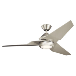 Jade 152cm Ceiling Fan with Dimmable 3000K LED Light, Brushed Nickel, Remote Control