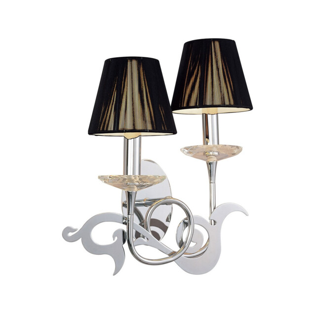 Acanto Wall Lamp 2 Light E14, Polished Chrome With Black Shades - image 1