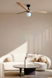 Klim Large Ceiling Fan Black, Pine Blades, E27 Light - thumbnail 2