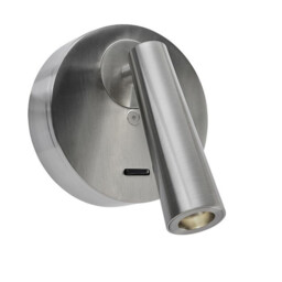Gamma LED Wall Reading Light Satin Nickel 175lm 2700K - thumbnail 2