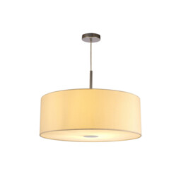 Baymont Polished Chrome E27 Single Pendant With 60cm x 22cm Faux Silk Shade, Ivory Pearl/White Laminate - thumbnail 5