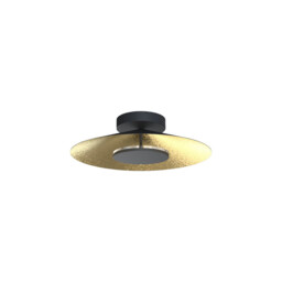 Orion Ceiling 25cm Round, 8W LED, 3000K, 560lm, Gold Leaf/Black, 3yrs Warranty - thumbnail 1