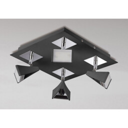Filippo Spot Light 4 Light LED Square 20W 3000K, 1750lm, Matt Black/Polished Chrome - thumbnail 2