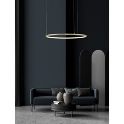 Tarquin Integrated LED Pendant Ceiling Light Brushed Gold Aluminium LED 36W 1980Lm 3000K - thumbnail 2
