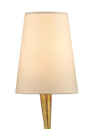 Paola Table Lamp 1 Light E14, Gold Painted with Cream Shade & Amber Glass Droplets - thumbnail 5