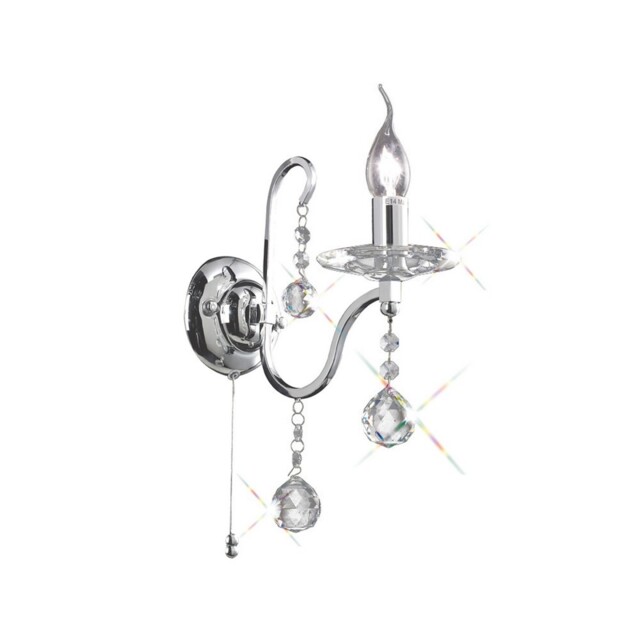 Bianco Wall Lamp Switched 1 Light Polished Chrome, Crystal - image 1